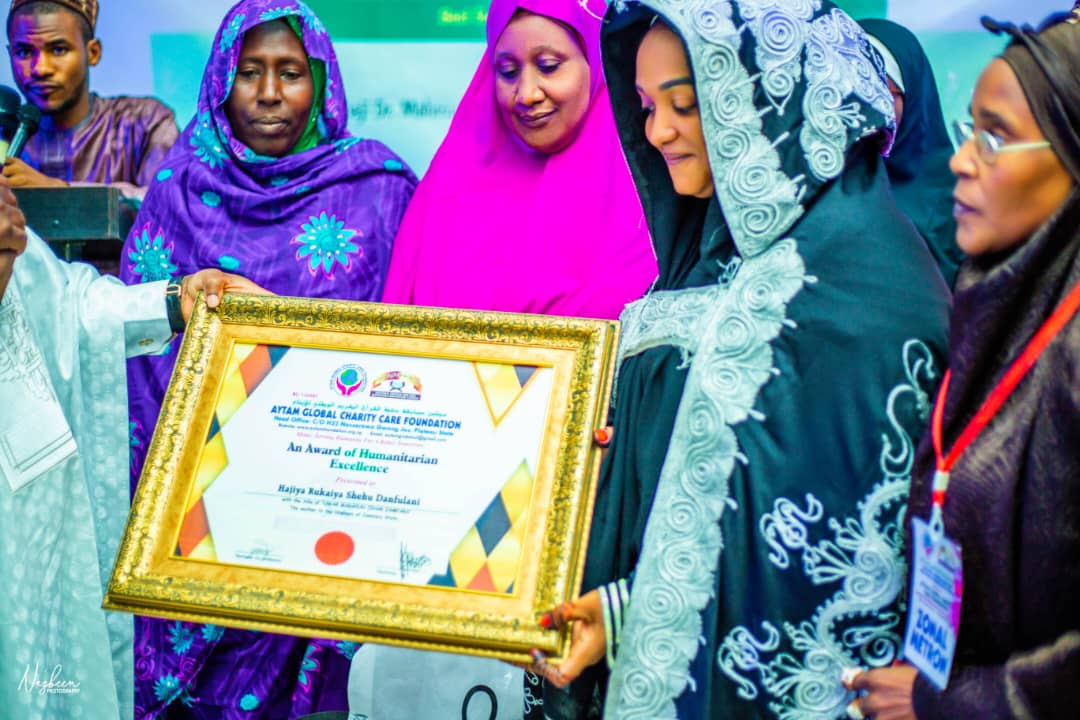 Her Majesty Hajiya Rukayya Shehu Dan Fulani was conferred with the title of National Ummul Aytam (Mother of Orphan and Less Privileged)